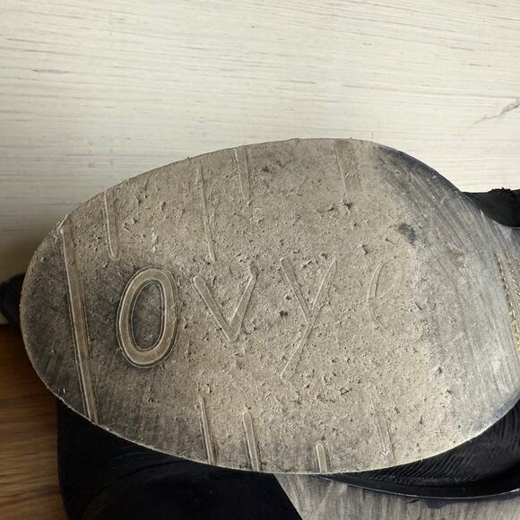 Ovye slouch cowboy boots with stud embellishments black suede womens size 40/9.5 - Picture 7 of 8